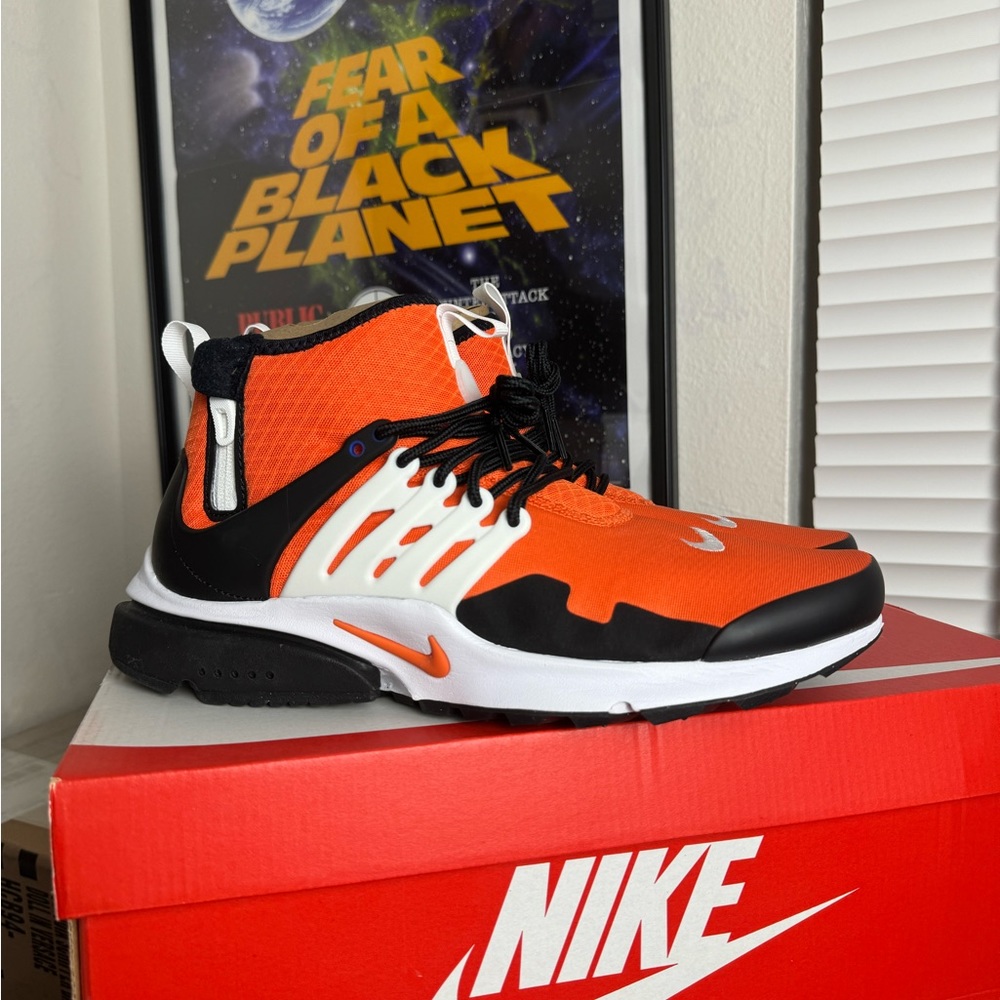 BRAND NEW Nike Air Presto Mid Black Orange Size 10, 11, 12 Men